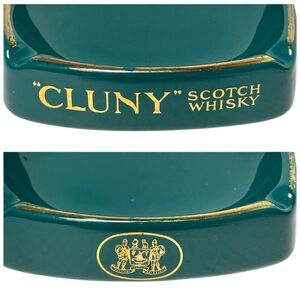 Vintage Cluny Scotch Whiskey Ceramic Ashtray Bar Man Cave Decor England 4" Cigar